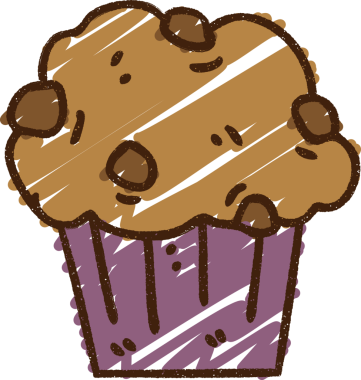 Bir insan tarafından çizilmiş çikolatalı kek tebeşiri.