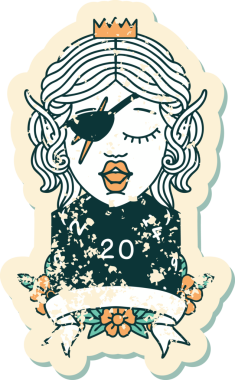 Retro Dövme Tarzı Bir insan tarafından çizilmiş doğal yirmilik zarlı düzenbaz karakter