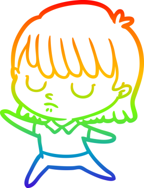 gökkuşağı gradyan çizimi bir insan tarafından çizilmiş bir karikatür kadın