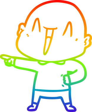 gökkuşağı gradyan çizimi mutlu bir çizgi kel adamın çizimi bir insan tarafından çizildi