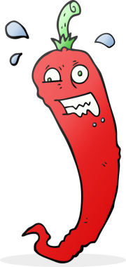 Bir insan tarafından çizilmiş sıcak kırmızı biber çizimi.