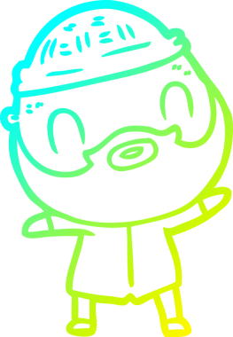 Bir insan tarafından çizilmiş sakallı bir karikatür çizimi.