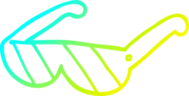 Bir insan tarafından çizilmiş çizgi film güvenlik gözlüğü çizimi.