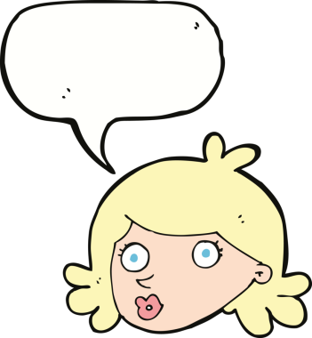 bir insan tarafından çizilmiş konuşma baloncuklu güzel bir yüz.