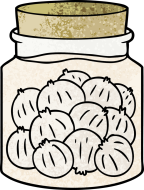 Bir insan tarafından çizilmiş soğan turşusu.