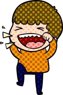 Bir insan tarafından çizilmiş gülen adam.