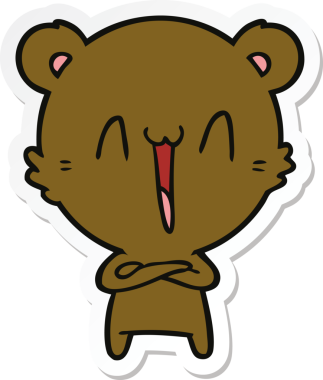 Bir insan tarafından çizilmiş mutlu ayı karikatürü.