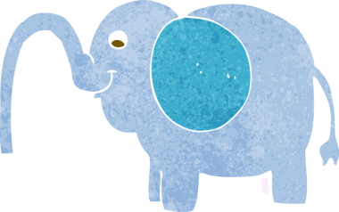 Bir insan tarafından çizilmiş su fışkırtan karikatür fili