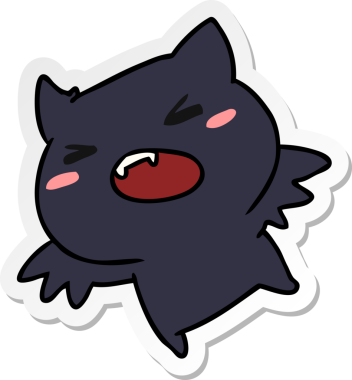 Bir kawaii 'nin insan tarafından çizilmiş şirin bir yarasanın karikatür çizimi