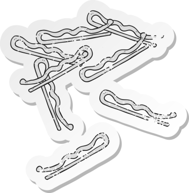 Bir insan tarafından çizilmiş bir saç tokasının gerilimli yapıştırması.