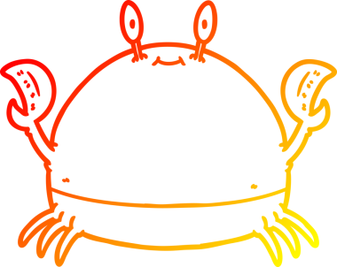 Bir insan tarafından çizilmiş bir yengecin sıcak çizgi çizimi