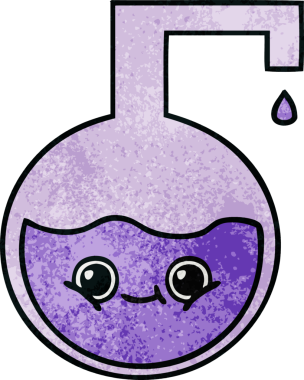 Bir insan tarafından çizilmiş bir bilimsel deneyin retro grunge doku karikatürü