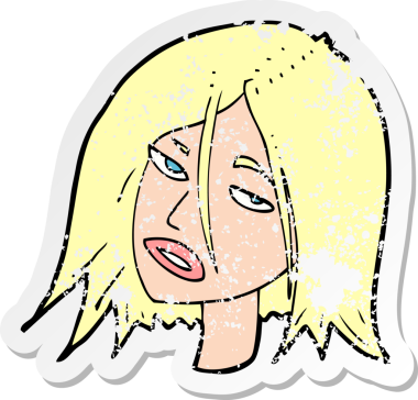 Bir insan tarafından çizilmiş kızgın bir karikatürün gerilimli çıkartması.