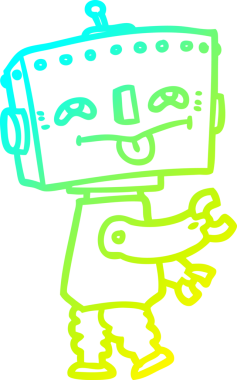 Bir insan tarafından çizilmiş soğuk gradyan robot çizimi