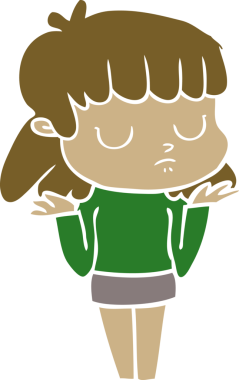 Bir insan tarafından çizilmiş düz renk çizgi film.