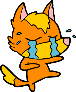 Bir insan tarafından çizilmiş tilki çizgi film karakteri