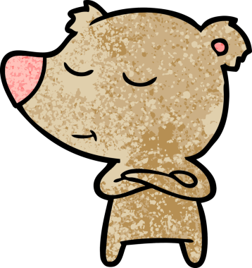 Bir insan tarafından çizilmiş mutlu çizgi film ayısı.