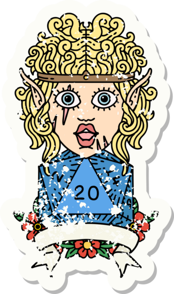 Retro Dövme Tarzı Bir insan tarafından çizilmiş 20 zarlı barbar karakter