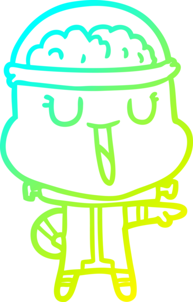 Bir insan tarafından çizilmiş mutlu çizgi film robotu çizimi.