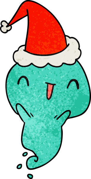 Bir insan tarafından çizilmiş kawai hayaletinin el yapımı bir karikatürü.