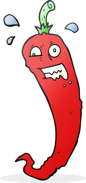 Bir insan tarafından çizilmiş sıcak kırmızı biber çizimi.