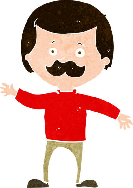 Çizgi filmdeki baba, bir insan tarafından çizilmiş.