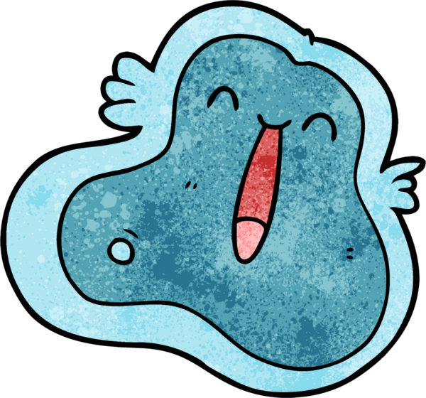 Bir insan tarafından çizilmiş karikatür mikrobu.