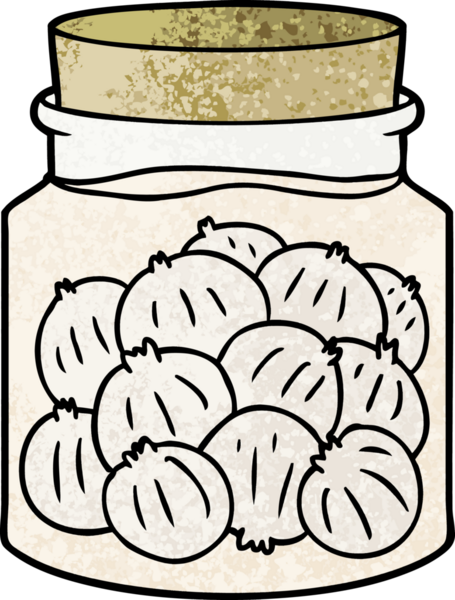 Bir insan tarafından çizilmiş soğan turşusu.