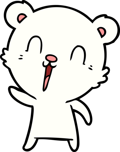 Bir insan tarafından çizilmiş mutlu kutup ayısı karikatürü