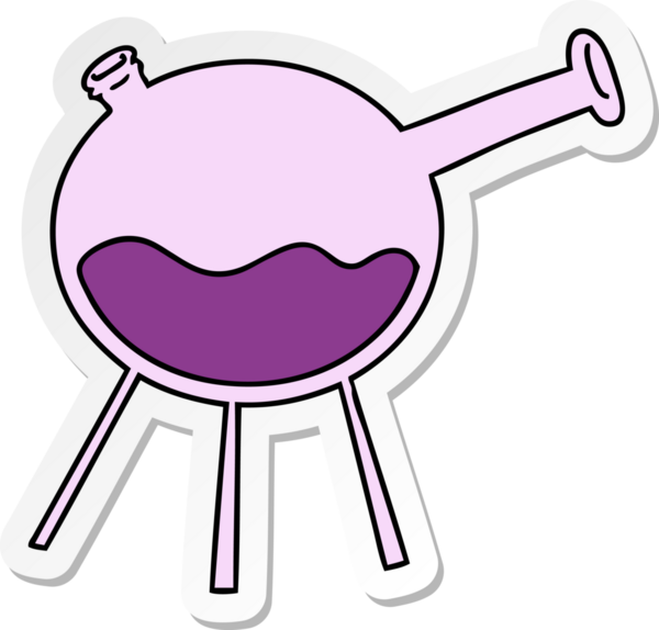 Bir insan tarafından çizilmiş bir bilim test tüpünün el çizimi karikatürü.