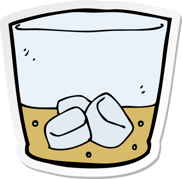 Bir insan tarafından çizilmiş viski karikatürü etiketi.