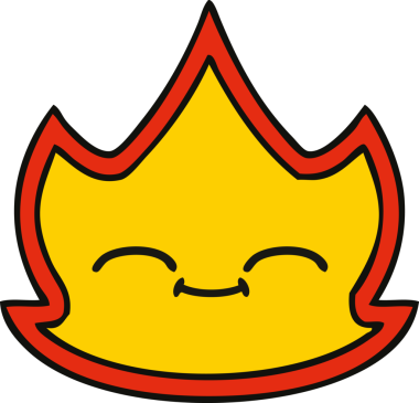 Bir insan tarafından çizilmiş güzel bir ateş karikatürü.