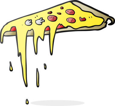 Bir insan tarafından çizilmiş serbest çizim pizza.