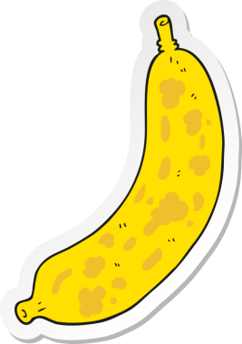 Bir insan tarafından çizilmiş bir muzun çıkartması.