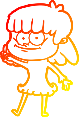 Bir insan tarafından çizilmiş gülümseyen bir karikatür çizimi