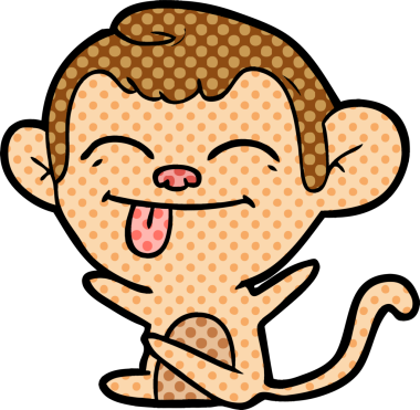 Bir insan tarafından çizilmiş komik çizgi maymun.