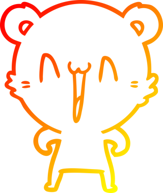 Bir insan tarafından çizilmiş mutlu bir kutup ayısı karikatürü.