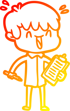 Bir insan tarafından çizilmiş gülen bir çizgi film karakteri çizimi