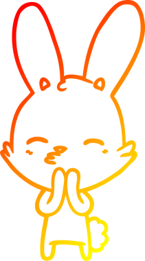 Bir insan tarafından çizilmiş meraklı bir tavşan çizgi filmi.