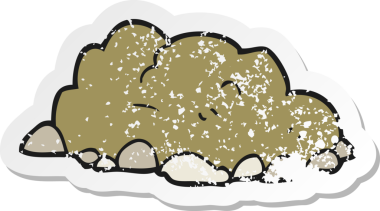 Bir insan tarafından çizilmiş çamurdan oluşan bir karikatürün gerilimli yapıştırması.