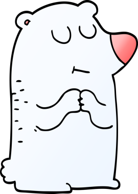 Bir insan tarafından çizilmiş kutup ayısı karalaması.