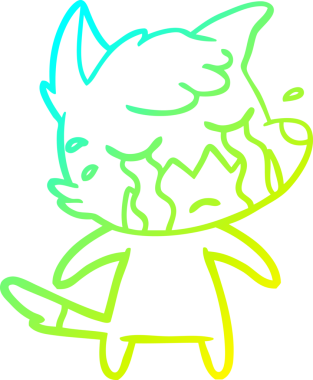 Bir insan tarafından çizilmiş ağlayan tilki çizgi filmi.