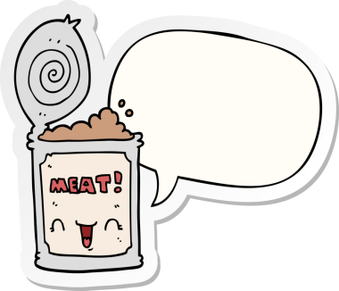 Bir insan tarafından çizilmiş konuşma balonu çıkartmalı konserve et.