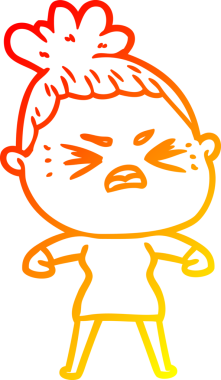 Bir insan tarafından çizilmiş kızgın bir karikatür çizimi.