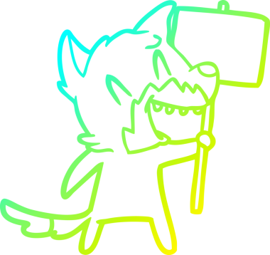 Bir insan tarafından çizilmiş gülen tilki çizgi filmi.