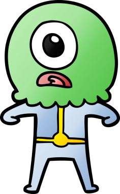 Çizgi film Tepegöz uzaylı uzay adamı bir insan tarafından çizildi.