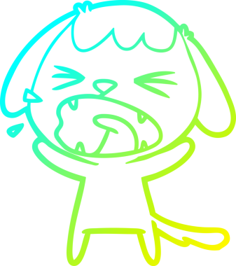 Bir insan tarafından çizilmiş şirin bir köpeğin soğuk gradyan çizimi