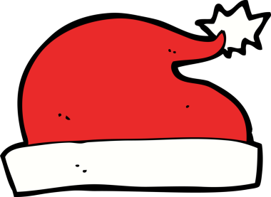 Bir insan tarafından çizilmiş Noel Baba şapkası.