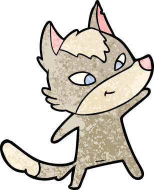 Bir insan tarafından çizilmiş dost canlısı bir kurt.