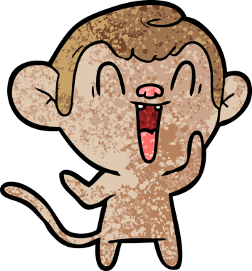 Bir insan tarafından çizilmiş gülen maymun çizgi filmi